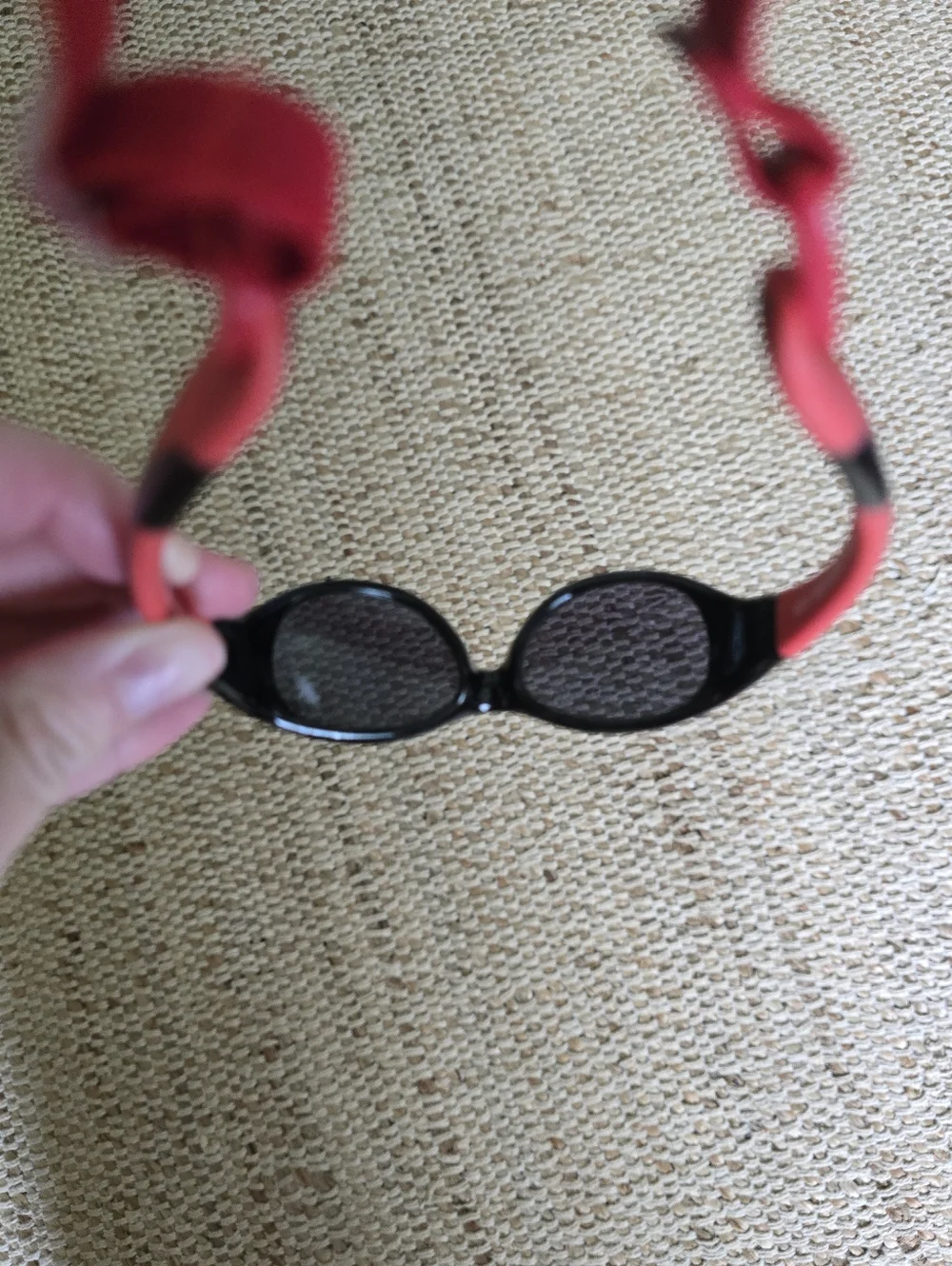Black Baby Sunglasses with Subtle Red Accent - NWOT